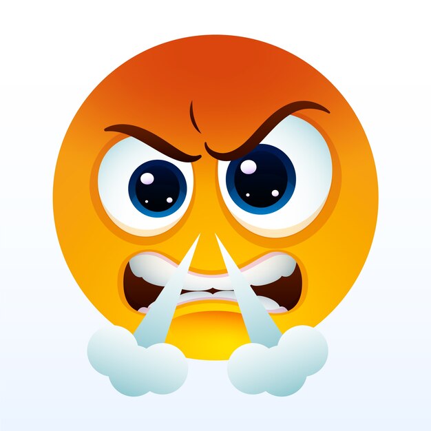 Vector illustration of Scared emoticon smiley cartoon