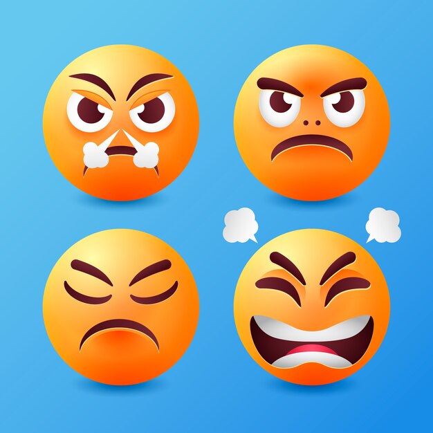 Gradient frustrated emoji illustration