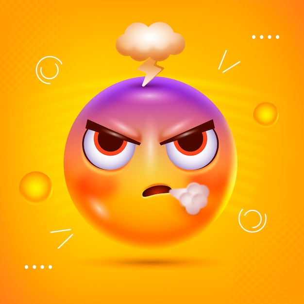 Gradient frustrated emoji illustration