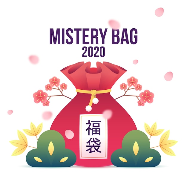 Free vector gradient fukubukuro mystery bag