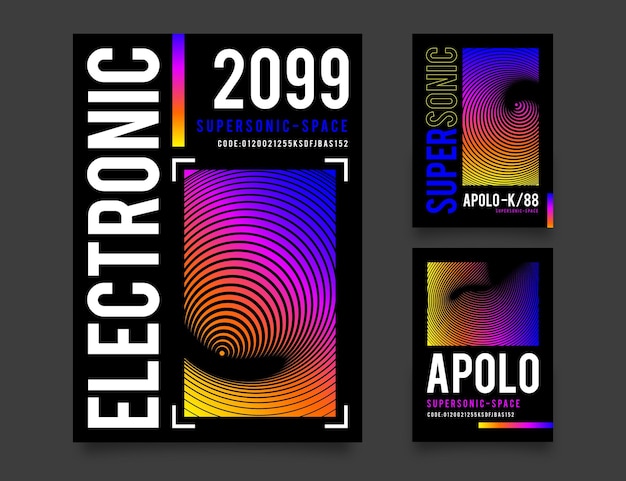 Vettore gratuito collezione di copertine futuristiche sfumate