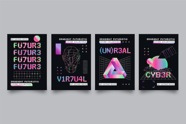 Gradient futuristic cover collection