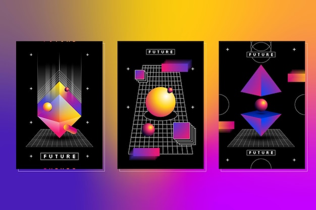 Gradient futuristic cover collection