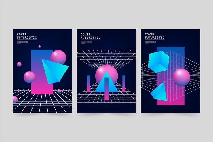 Free Vector gradient futuristic cover collection