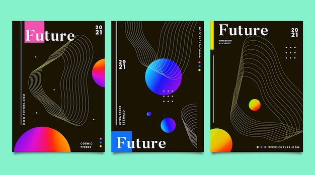 Collezione di copertine futuristiche sfumate