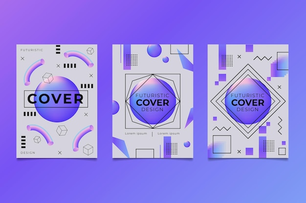 Gradient futuristic cover collection