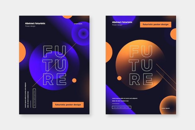 Collezione di copertine futuristiche sfumate