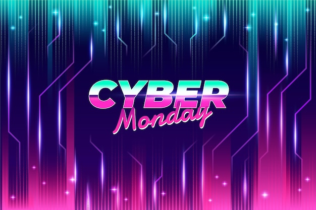 Free vector gradient futuristic cyber monday background