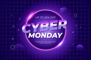 Gradient futuristic cyber monday background