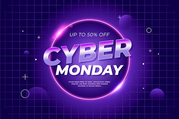 Gradient futuristic cyber monday background