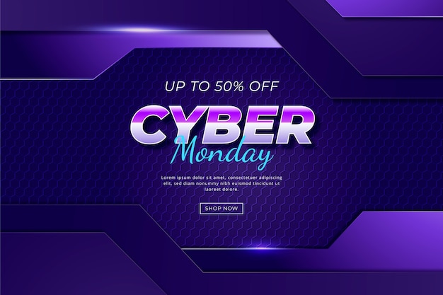 Free vector gradient futuristic cyber monday background