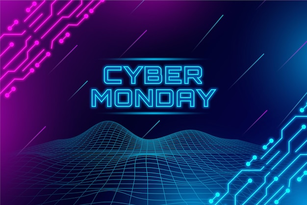 Gradient futuristic cyber monday background