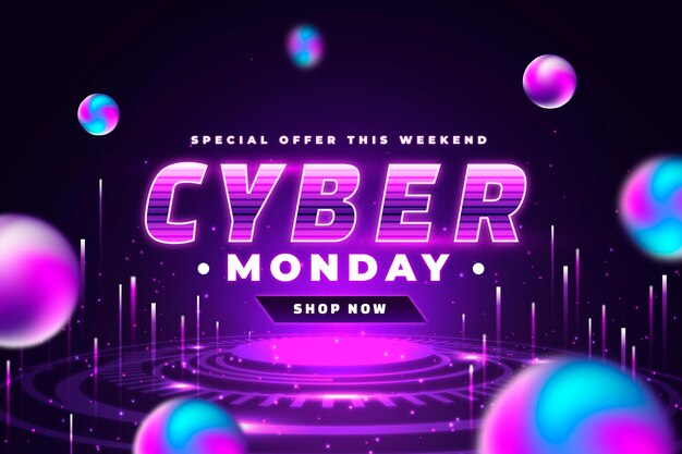 Gradient futuristic cyber monday background