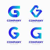 Бесплатное векторное изображение Коллекция логотипов с градиентными буквами g