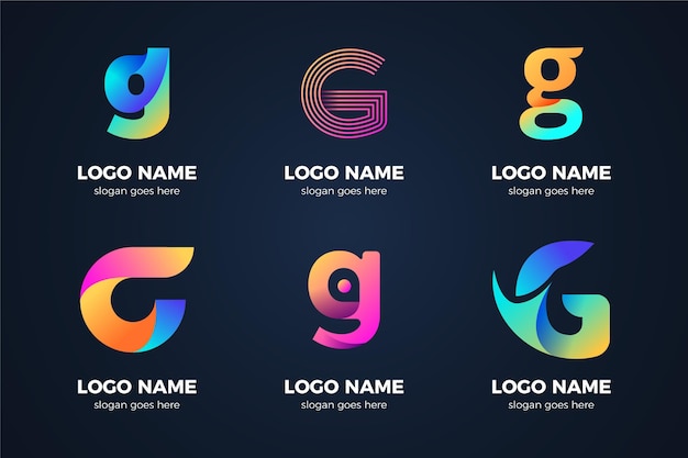 Gradient g letter logo pack