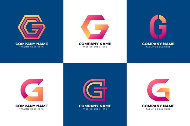 Gradient g letter logo pack