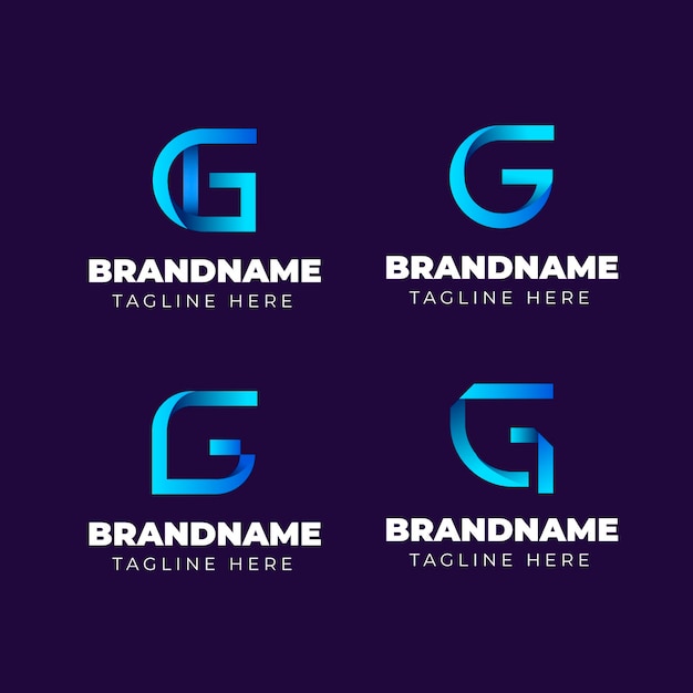 Gradient g letter logos set