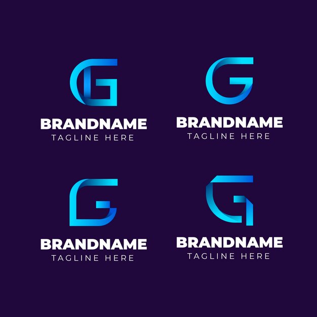 Gradient g letter logos set