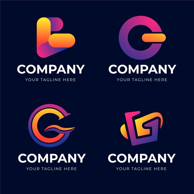 Gradient g letter logos set