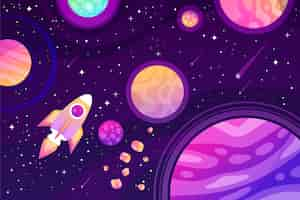 Free vector gradient galaxy background