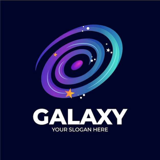 Бесплатное векторное изображение Шаблон логотипа градиентная галактика