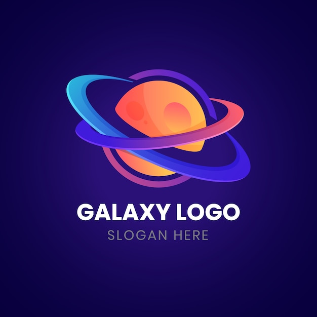 Бесплатное векторное изображение Шаблон логотипа градиентная галактика