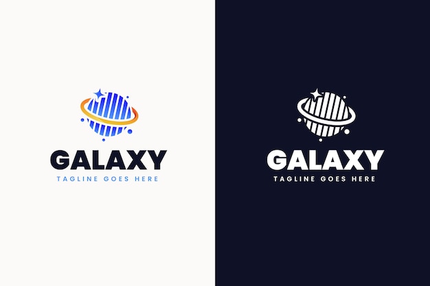 Gradient galaxy logo templates set