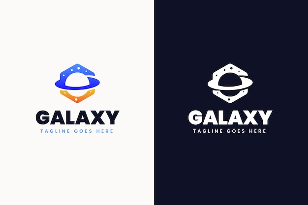 Набор шаблонов логотипов градиентной галактики