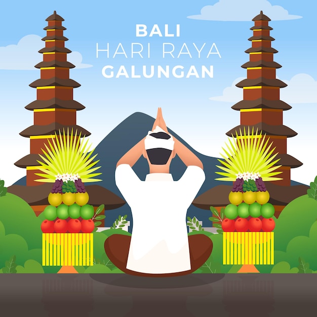 Gradient galungan illustration