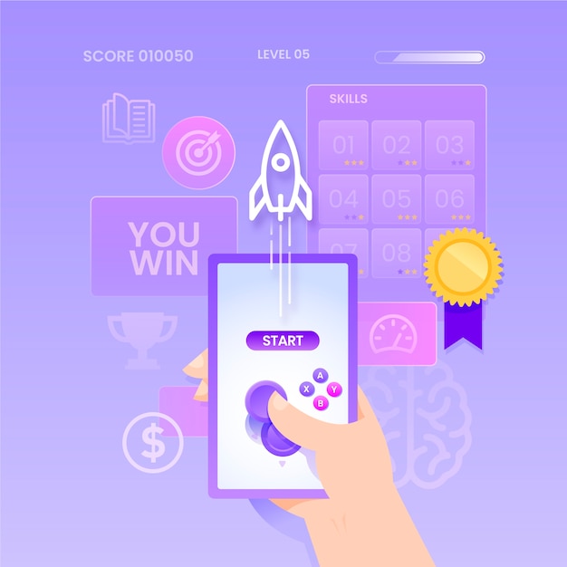 Gradient gamification illustration