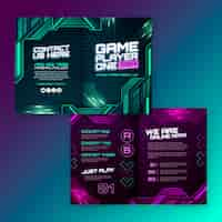 Free vector gradient gaming concept brochure