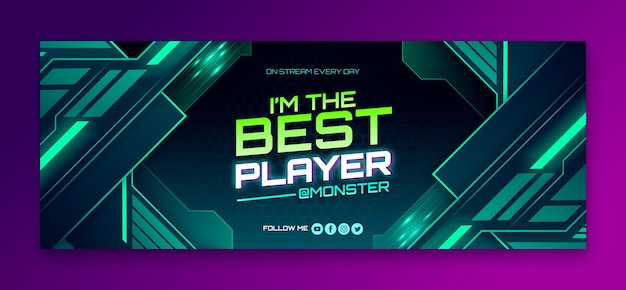 Edit this Gradient Geometric Gaming Nation  Banner design for free