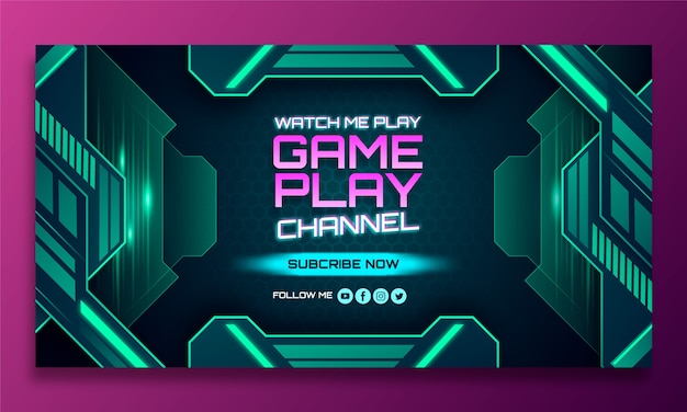 Gradient gaming concept facebook template