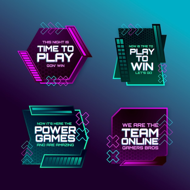 Gradient gaming concept labels