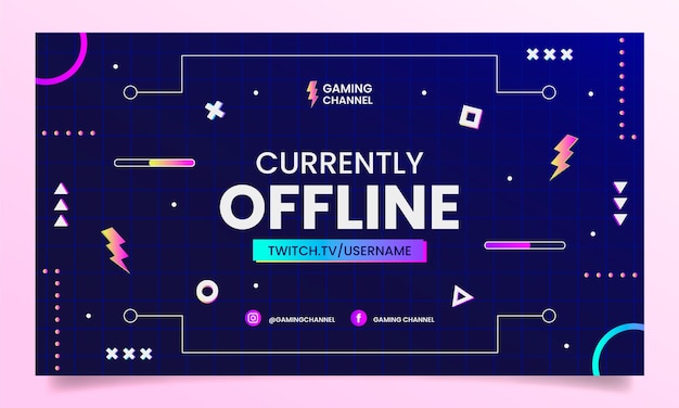 Free vector gradient gaming concept twitch background