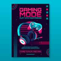 Free vector gradient gaming setup poster template