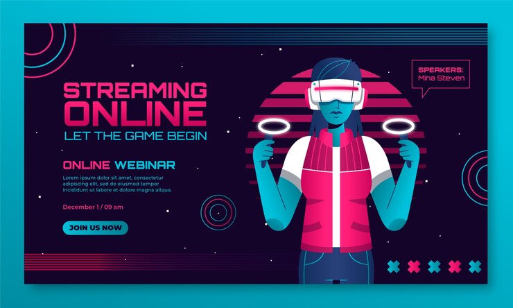 Free Vector gradient gaming setup webinar