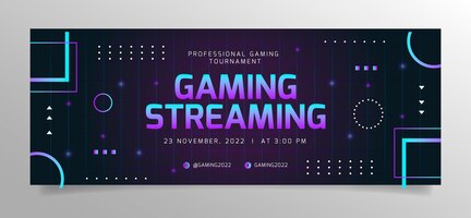 Gradient gaming streaming facebook cover