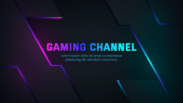 Free vector gradient gaming youtube channel art