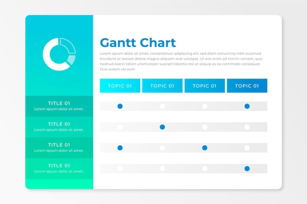 Free vector gradient gantt chart template