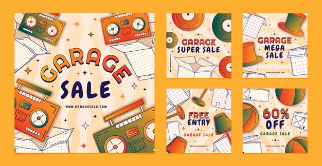 Gradient garage sale instagram post template