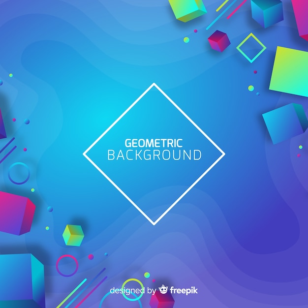 Gradient geometric 3d shapes background