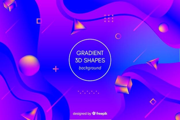 Gradient geometric 3d shapes background