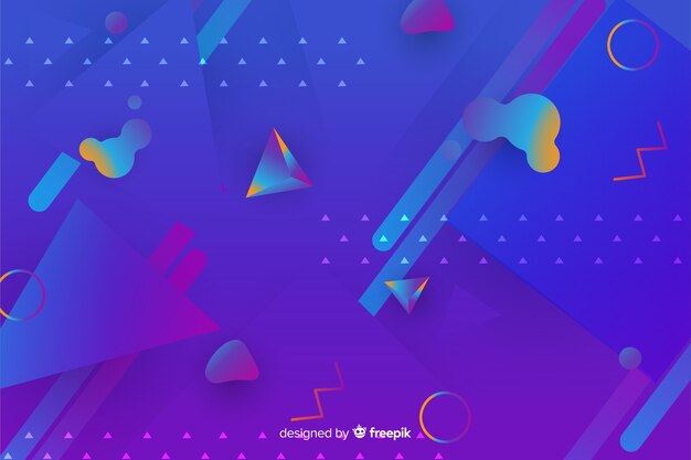 Gradient geometric 3d shapes background