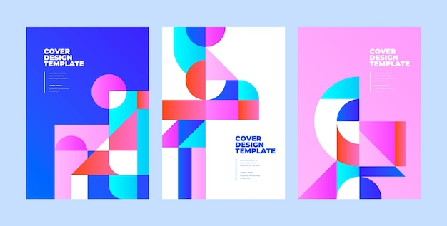 Free vector gradient geometric abstract cover set