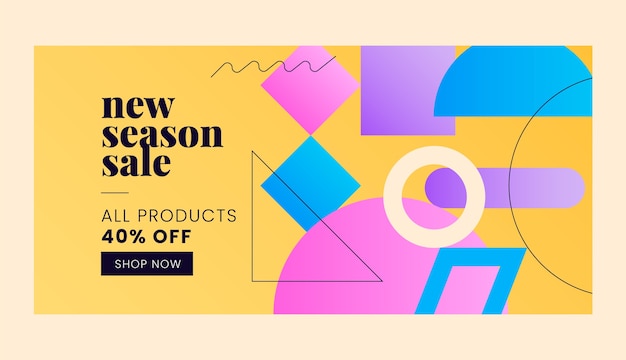 Free vector gradient geometric abstract sale banner