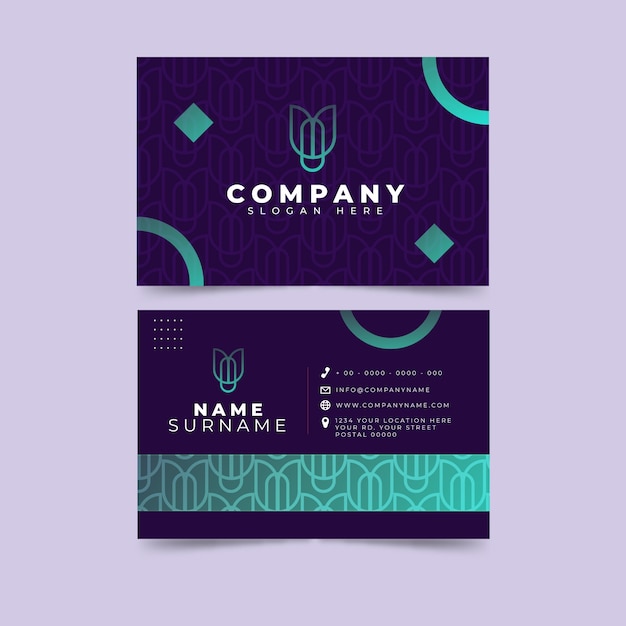 Free vector gradient geometric business card