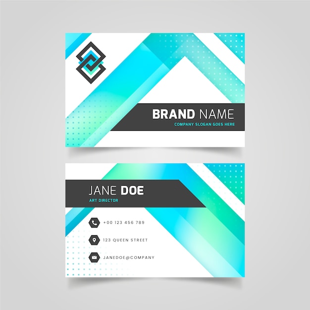 Free vector gradient geometric business card