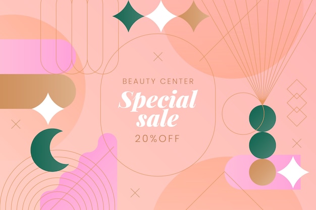 Gradient geometric cosmetic sales background