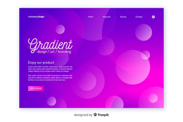 Gradient geometric landing page template